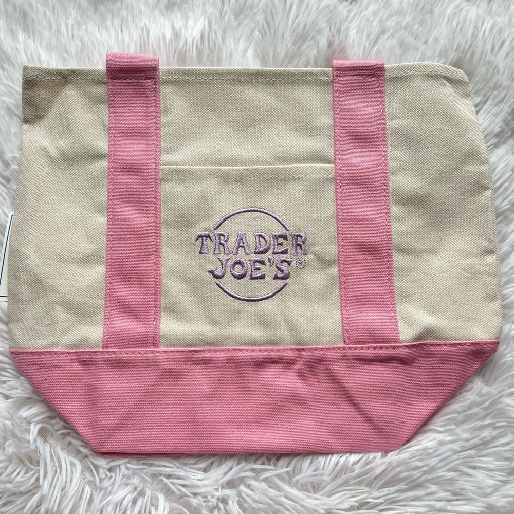 Trader Joe’s Mini Canvas Tote Bags Pastel Collection - Picture 2 of 3